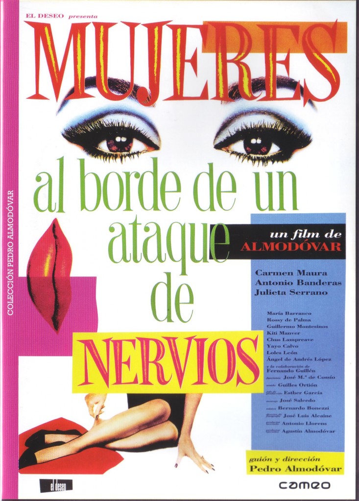 Cartel para la película Mujeres al borde de un ataque de nervios. Diseño de Juan Gatti.