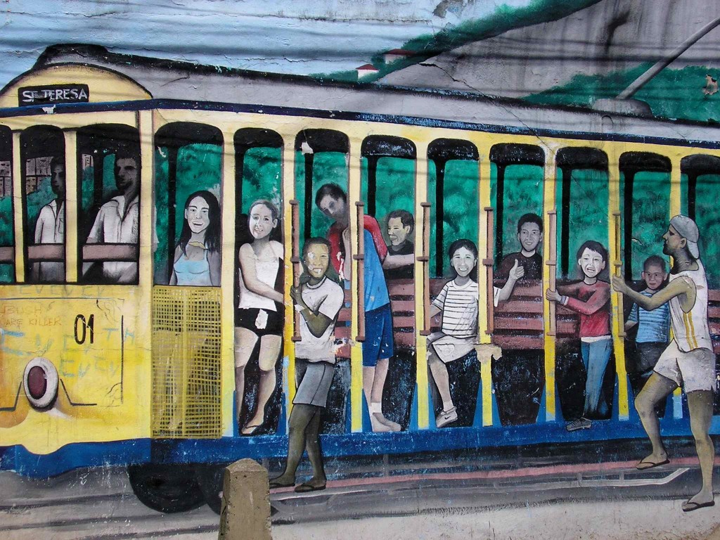 Mural del tranvía de Santa Teresa. Copyright Hernando Reyes Isaza