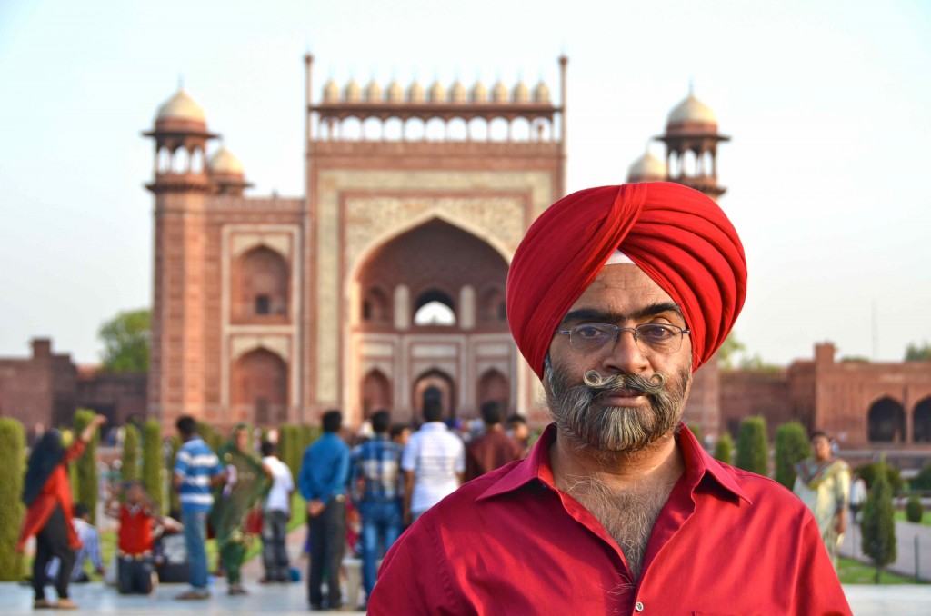 Hombre Sikh en el Taj Mahal. Agra, India. Copyrigfht Hernando Reyes